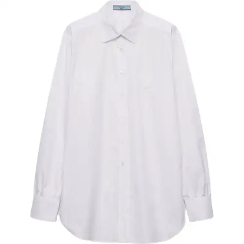 PRADA Shirts Women's White Lapel Moderate