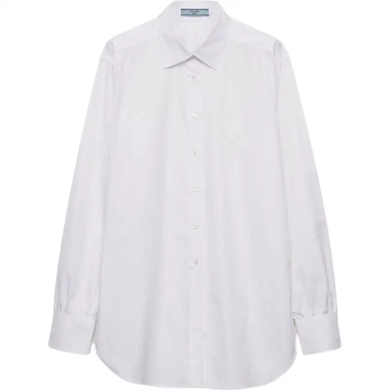 PRADA Shirts Women's White Lapel Moderate