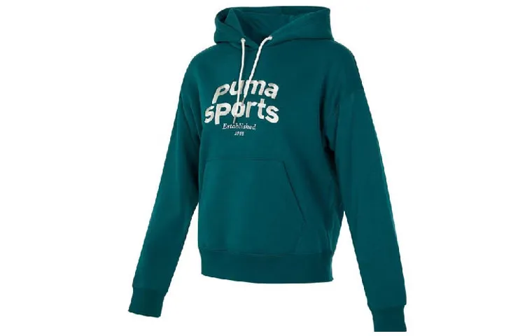 PUMA Sweatshirts Women's Green Hooded Moderate Other