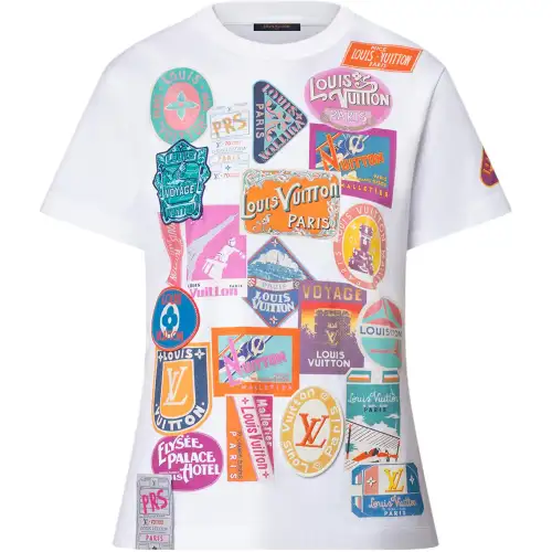 Lv Travel Patch Print T Shirt