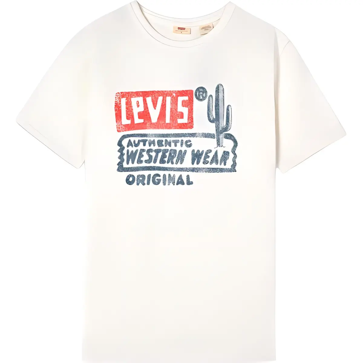 Levi's T-Shirts Women's White Crew Neck Moderate Straight Fit