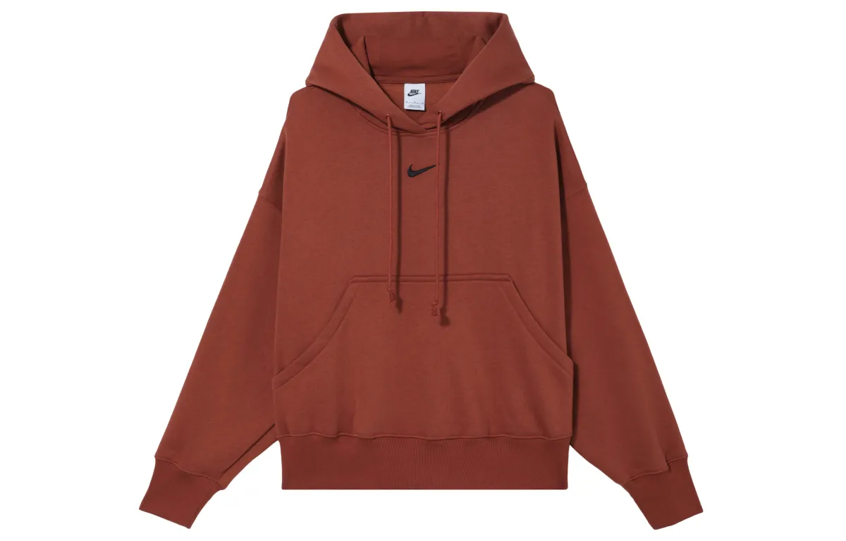 Nike Sweatshirts Women's Dark Orange Hooded Moderate Regular