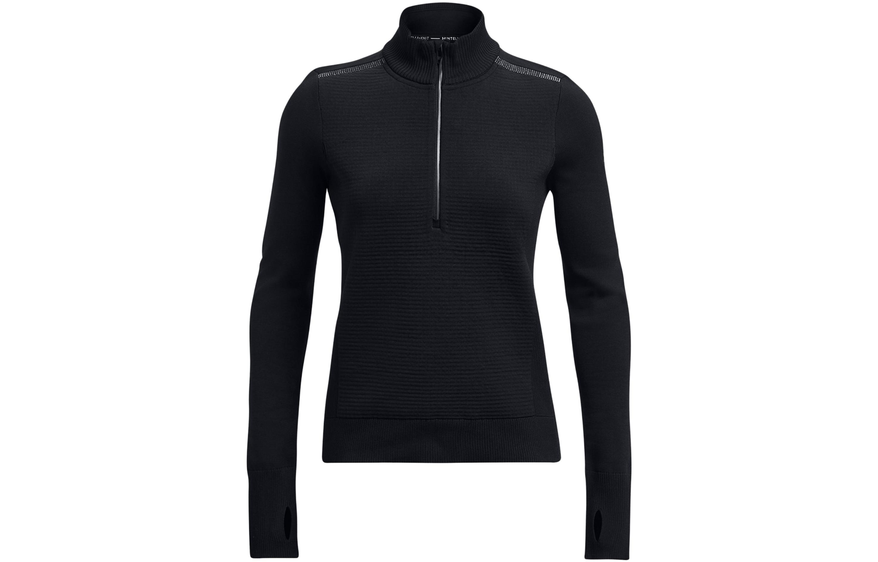 Женская футболка Under Armour IntelliKnit Run ½ Zip (черная)