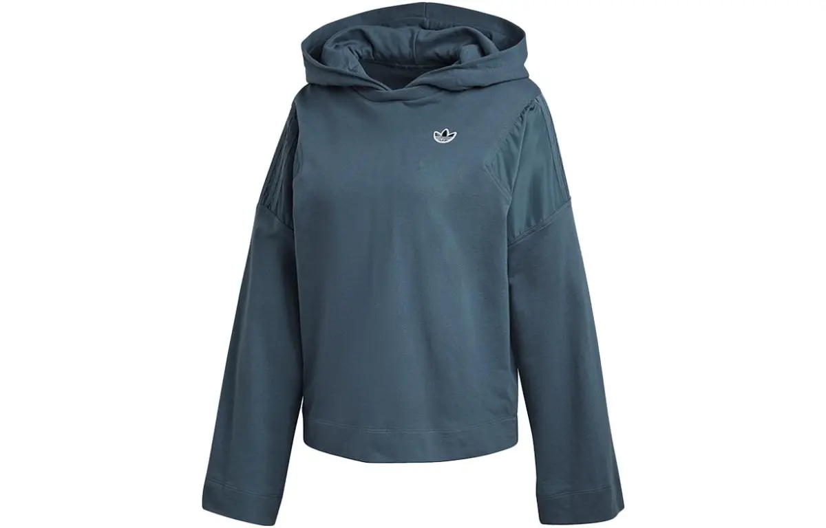 Adidas Originals Sweatshirts Women's Navy Blue Hooded Moderate Straight Fit