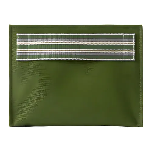 Loro Piana Cotton Linen Blend Canvas Clutch Women's Green