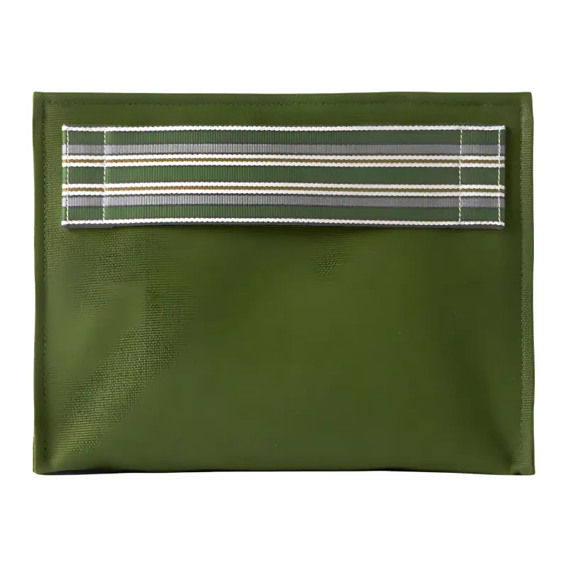 Loro Piana Cotton Linen Blend Canvas Clutch Women's Green