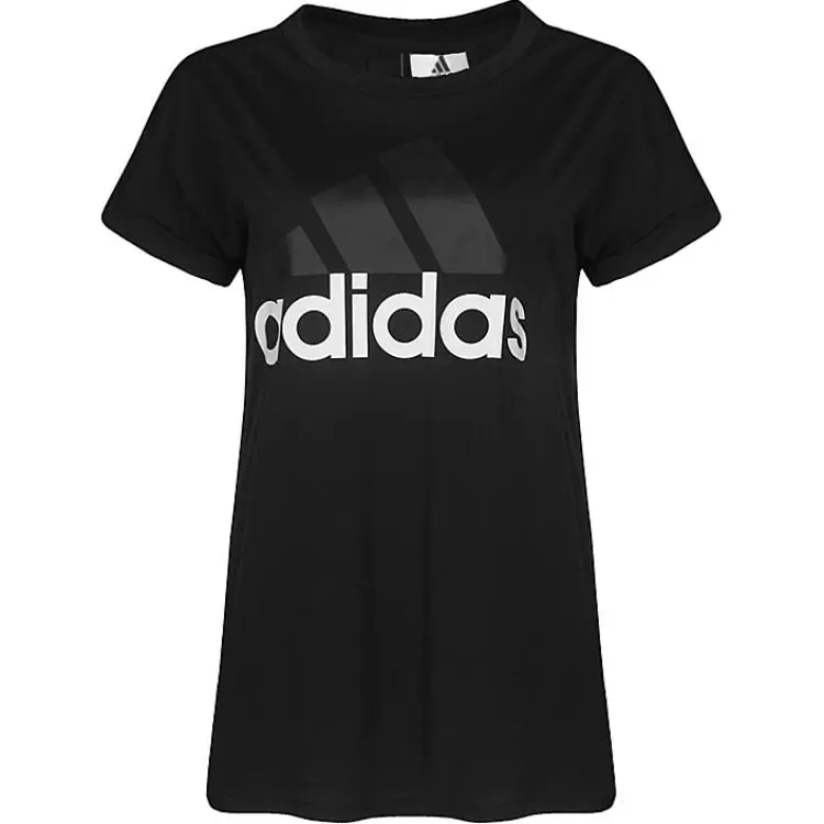 Adidas T-Shirts Women's Black Crew Neck Moderate