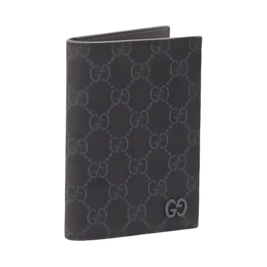 GUCCI Supreme Canvas Passport Holder Men's Black