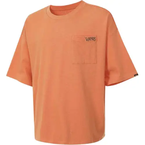 Vans T Shirts Men's Orange Crew Neck Moderate