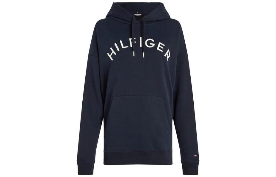 Tommy Hilfiger Sweatshirts Women's Marine Blue Hooded Moderate Regular