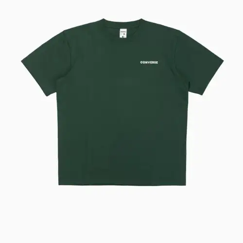 Converse T Shirts Men's Green Crew Neck Moderate