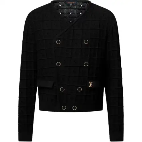 Lv Double Breasted Knit Jacket
