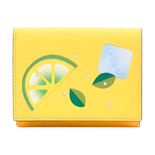 LOEWE Cow Leather Trifold Wallet Women's Lemon