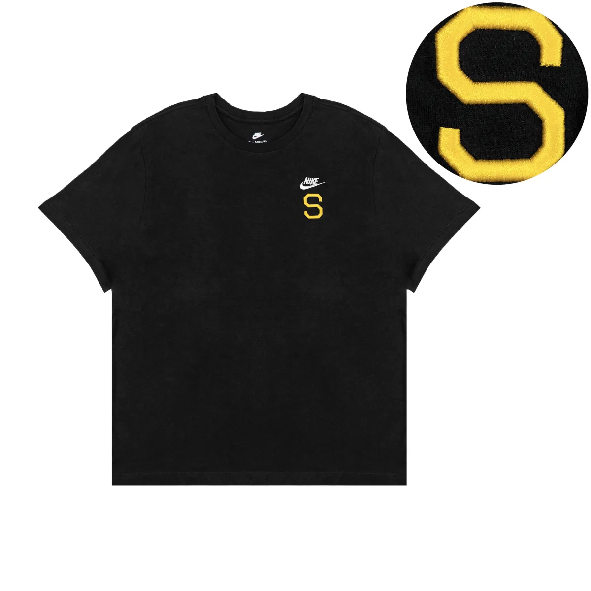 Nike T-Shirts Unisex Black Crew Neck Moderate Straight Fit