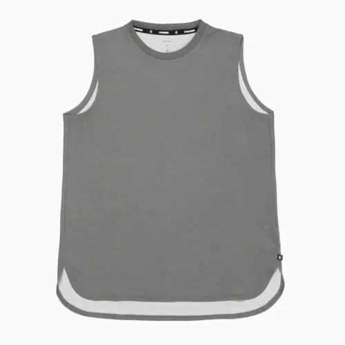 Converse Tank Tops Women's Gray Crew Neck Moderate Racerback