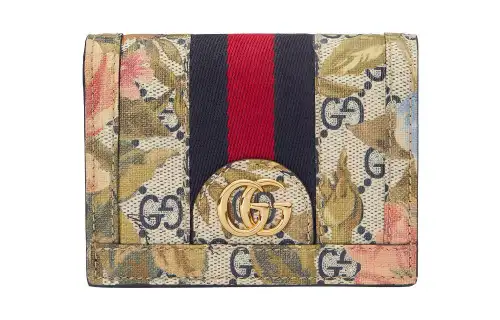 GUCCI Ophidia Canvas Card Holder Women's Multicolor