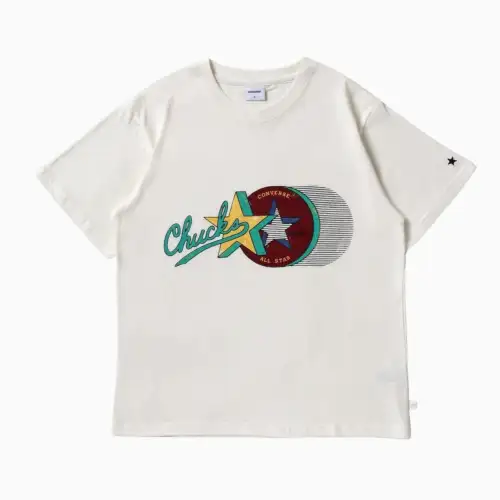 Converse T Shirts Unisex White Crew Neck Moderate