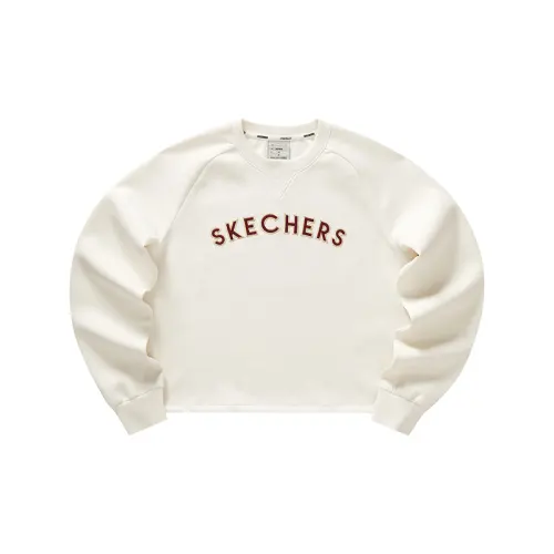 Skechers New Year Sweatshirts Women's Ecru 00PS Crew Neck Moderate Regular