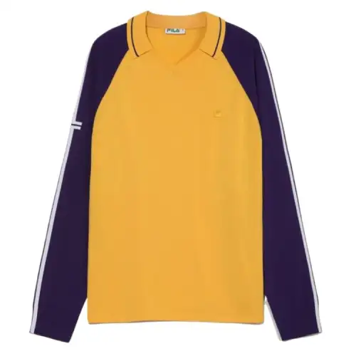 FILA Polo Shirts Unisex Yellow Lapel Moderate Straight Fit