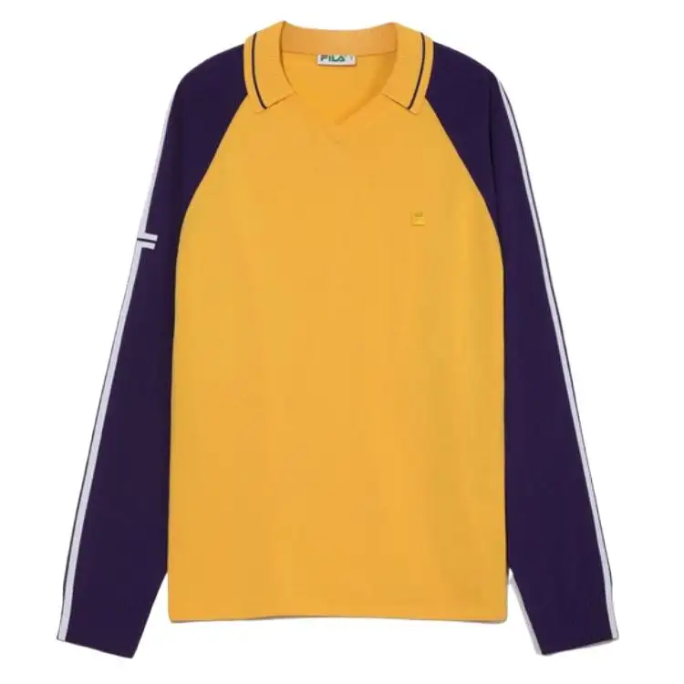 FILA Polo Shirts Unisex Yellow Lapel Moderate Straight Fit