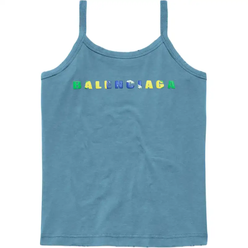 Balenciaga Tank Top Slim Fit Women's Blue