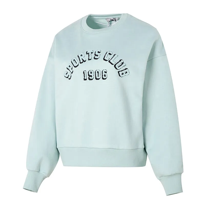 New Balance Letter Towel Embroidered Breathable Casual Loose Fit Thickened And Fleece Lined Sweatshirt Women's