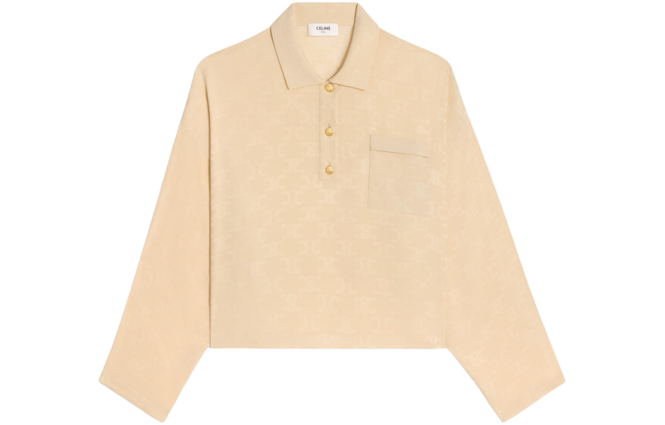 CELINE Triomphe Button Detailed Long Sleeved Shirt