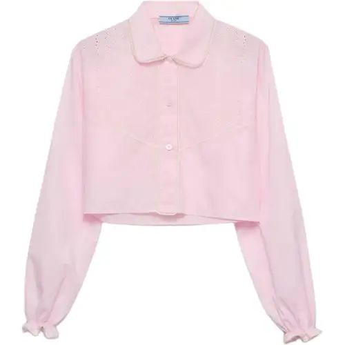 Prada batiste-embroidered shirt