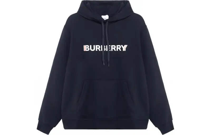 Burberry Women's Logo Print Hooded Sweatshirt Black