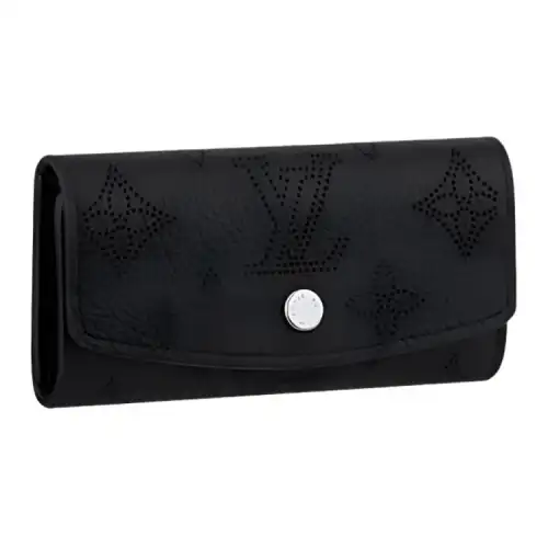 LOUIS VUITTON Cow Leather Key Pouch Women's Black