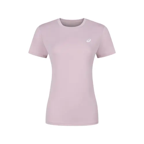 ASICS T Shirts Women's Pink Crew Neck Moderate Nipped In Waist