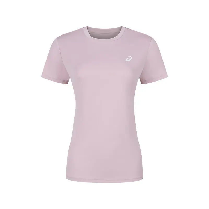 ASICS T Shirts Women's Pink Crew Neck Moderate Nipped In Waist