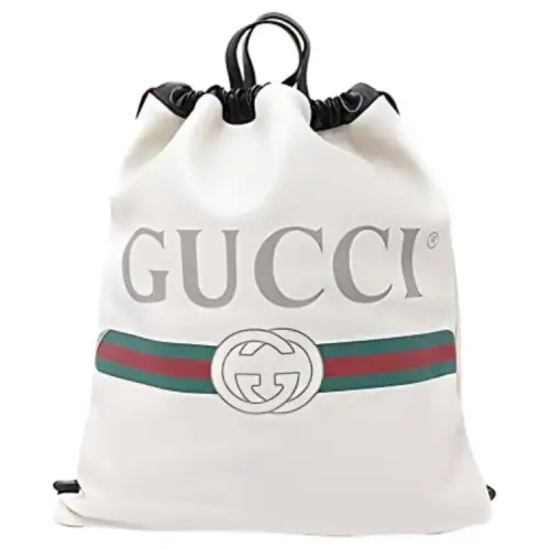 GUCCI Leather Backpack Large Unisex White