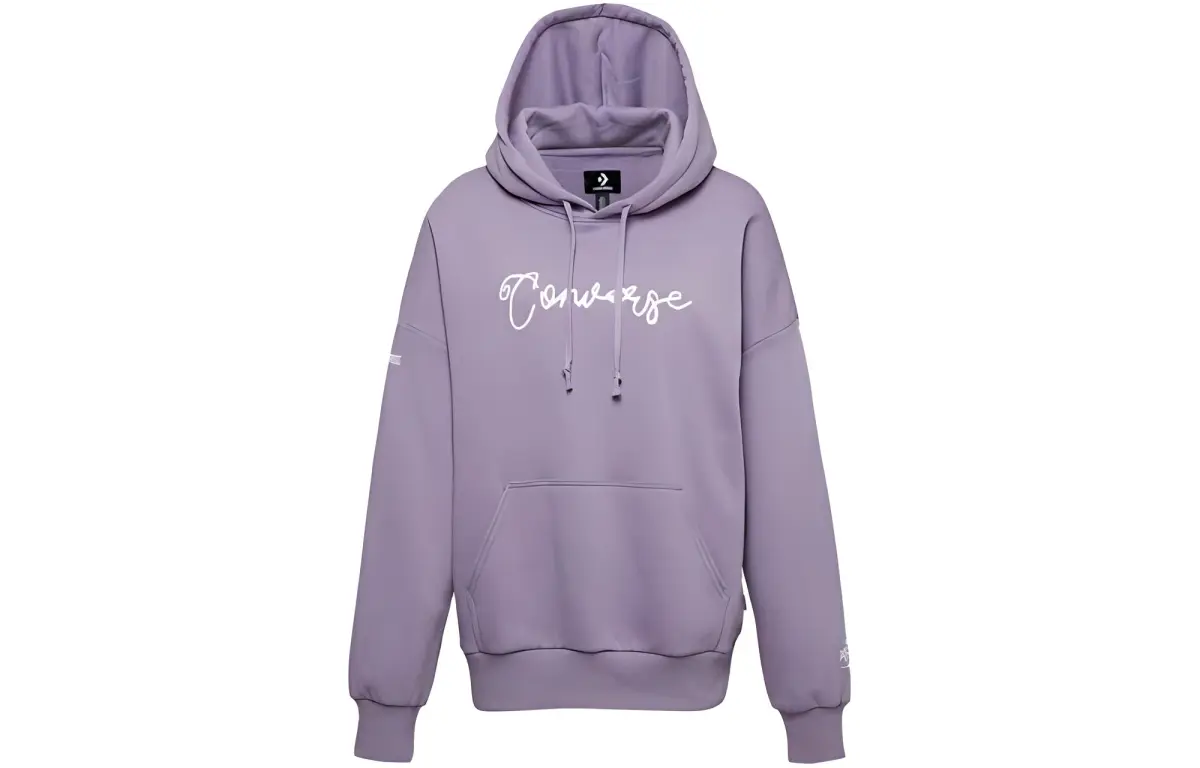 Converse ERL Sweatshirts Women's Gray Purple Hooded (Non-detachable) Moderate
