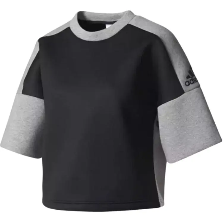 Adidas T-Shirts Women's Black Crew Neck Moderate Straight Fit