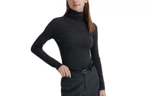 UNIQLO Knitwear Women's Dark Gray Lapel Moderate Other