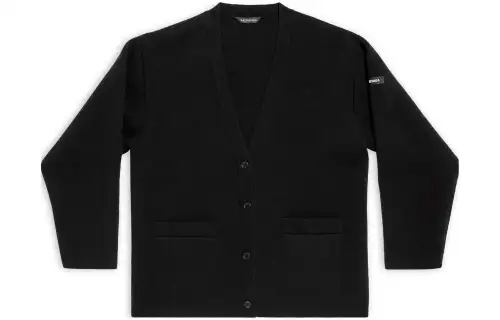 Balenciaga FW23 Knitted Fabric Cardigan, Loose Fit Women's Black