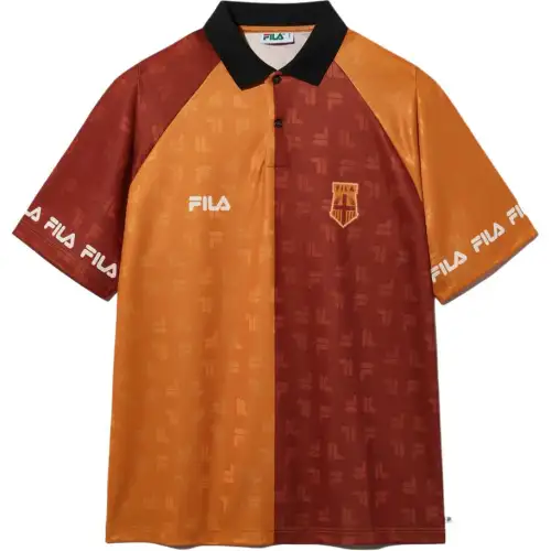 FILA Polo Shirts Men's Orange Polo Collar Moderate