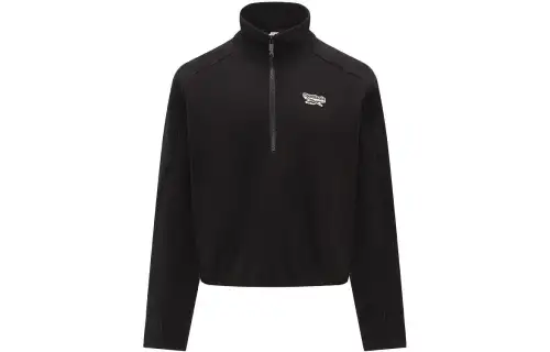 Reebok Sweatshirts Women's Black Stand Collar Moderate Regular