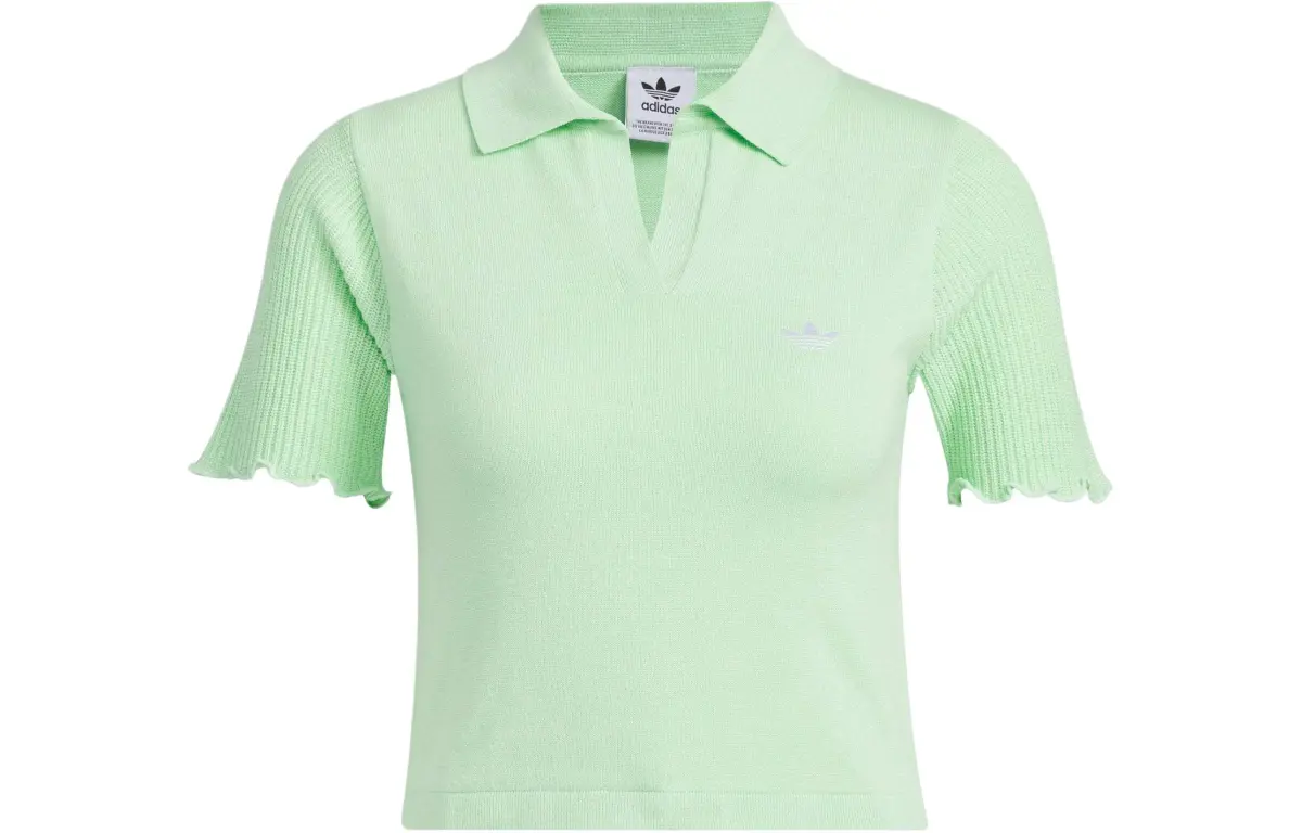 Adidas Originals KNIT POLO SHIRT Polo Shirt Women's Light Green