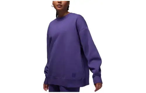 Jordan Flight Sweatshirts Women's Purple Crew Neck Moderate Regular