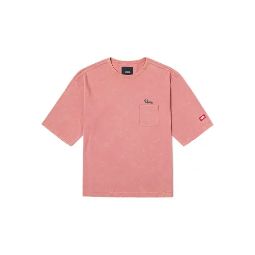 Vans T Shirts Unisex Gray Pink Crew Neck Moderate Straight Fit