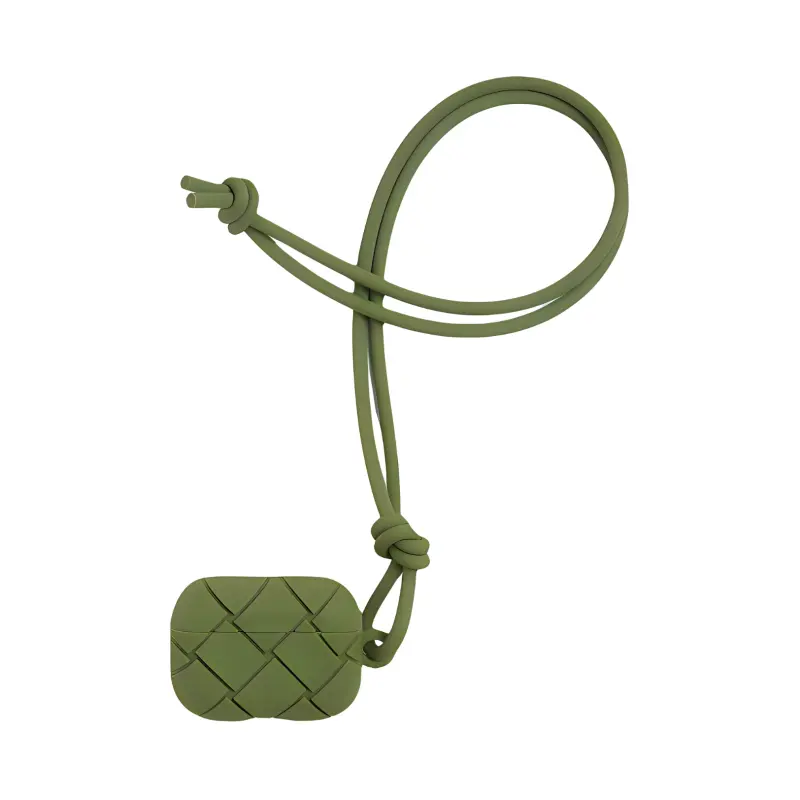 Bottega Veneta Silicone Earphone Case Men's Camellia Sinensis Leaf Green