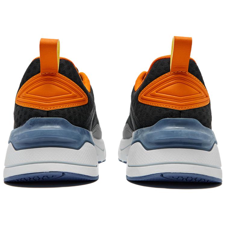 QIAODAN Cushioning Lightweight Low top Casual Training Running Shoes Men’s Black Silver Orange