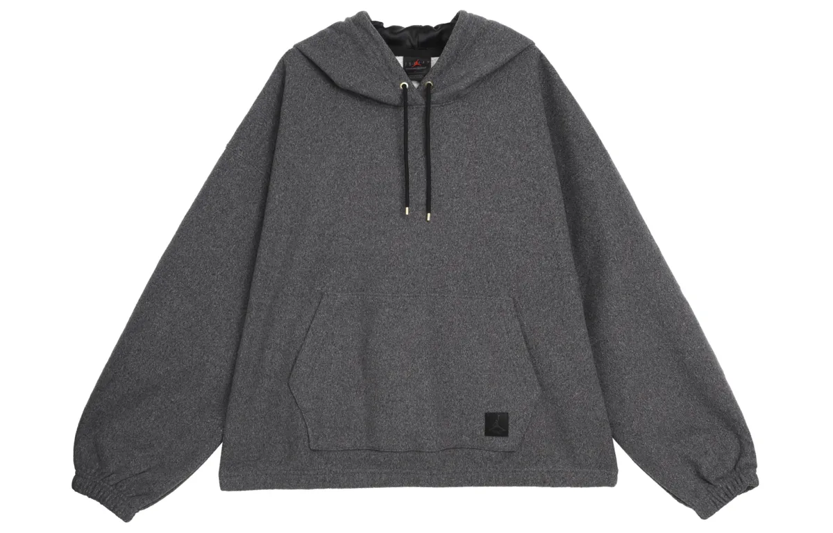 Jordan Flight Solid Color Hooded Fleece Lined Casual Long Sleeved Sweatshirt Women's Black