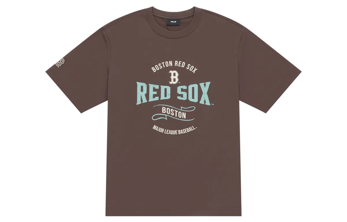 MLB Preppy Style Collection Boston Red Sox SS25 T Shirt Unisex Brown