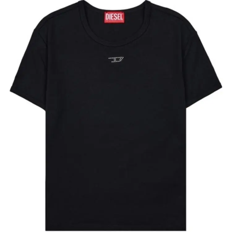 DIESEL T-Shirts Women's Black Crew Neck Moderate Straight Fit