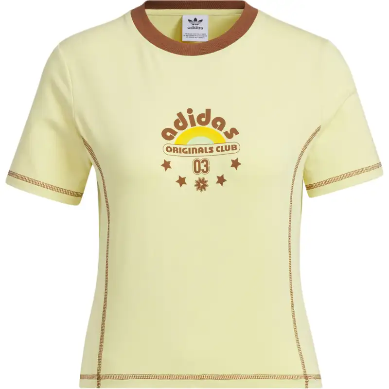 Adidas Originals RETRO Regular T Shirt Women's Powder Yellow