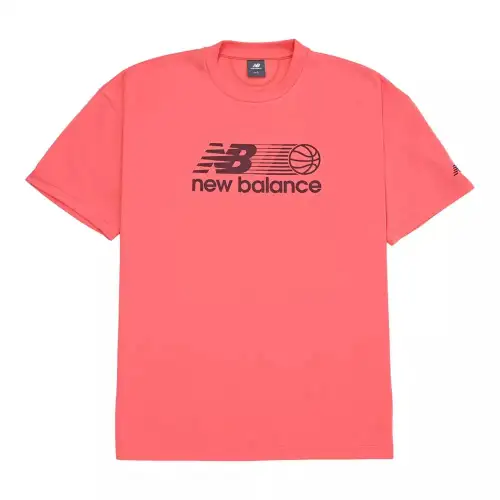 New Balance T Shirts Men's Red Crew Neck Moderate