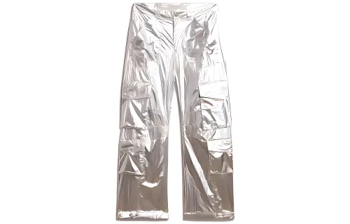 Golden Goose cargo pants in silver technical fabric